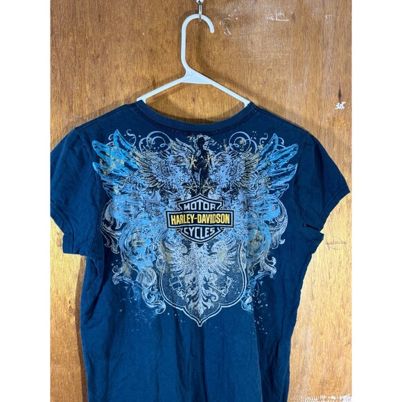 2010‎ Harley Davidson Motorcycles Mann’s Columbus Indiana Shirt Women’s XL USA - Picture 8 of 10